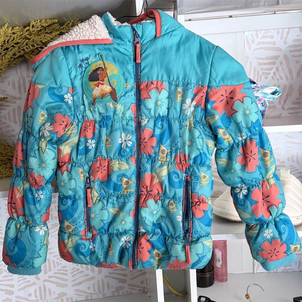 Disney Blue and Pink Kids Puffer Jacket